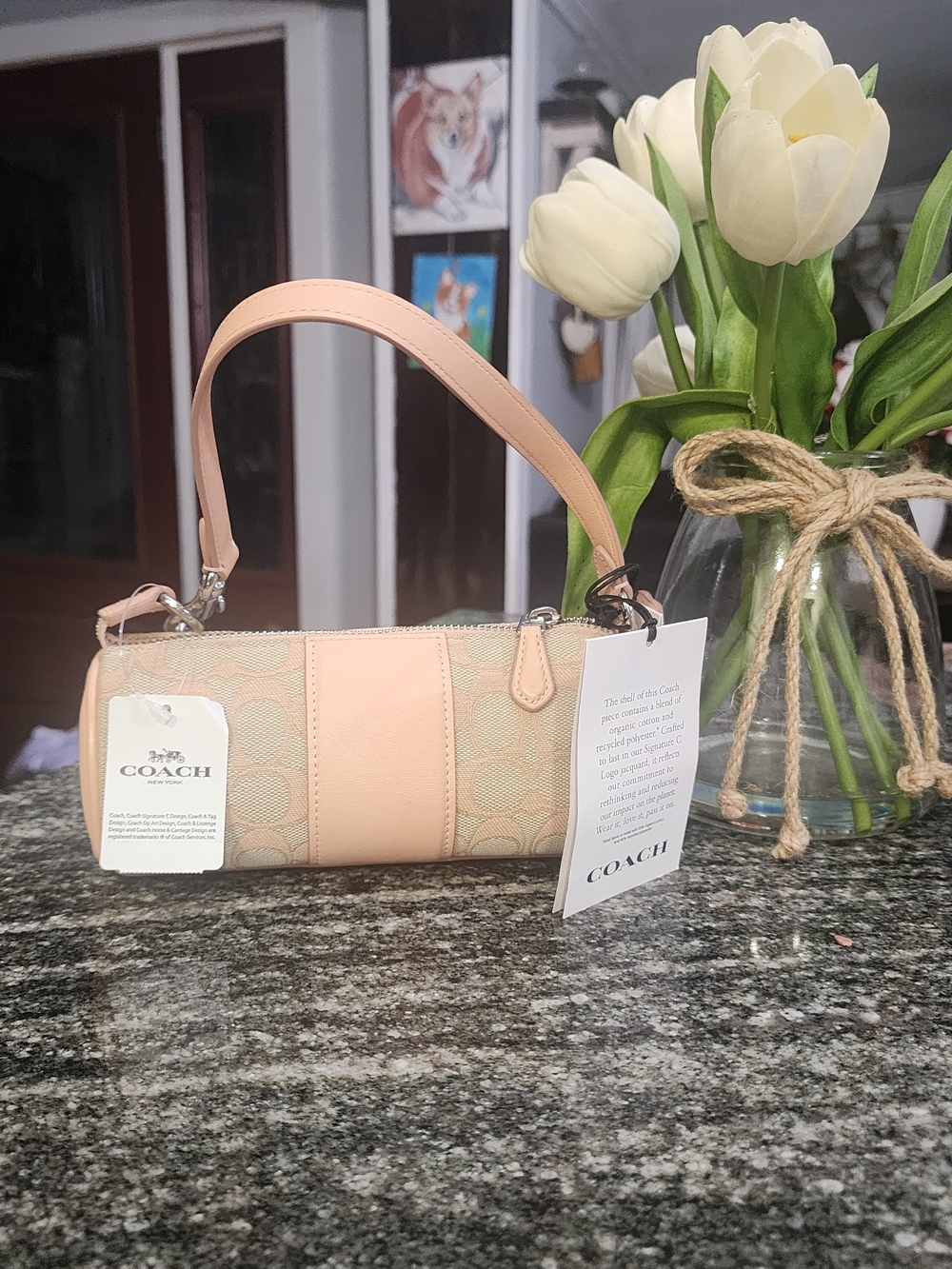 Coach Nolita Barrel Bag Signature Jacquard Faded Blush-NWT - Picture 3 of 7